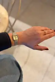 Flower Kare Kasa Çelik Kordon Kadın Kol Saati 2