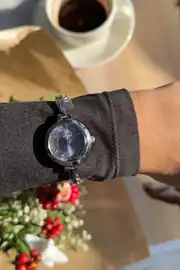 Tiras Yuvarlak Kasa Çelik Kordon Kadın Kol Saati 1