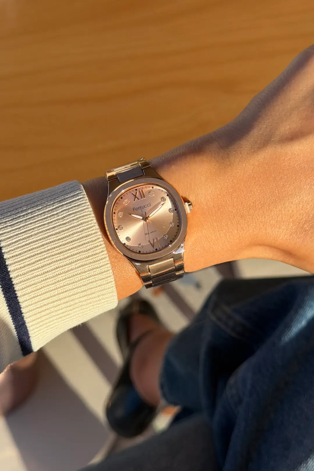 Yeni Sezon Ferrucci Kadın Saat - Gümüş-Rose Gold